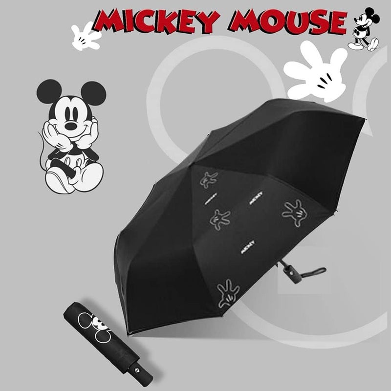 Finex Mickey Travel Compact Auto Folding Golf Umbrella with Auto Open Close One Button Handle & Wrist Strap - Image 2